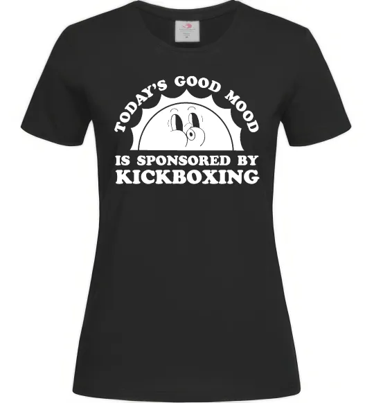 Женская футболка Kickboxing good mood Черный фото