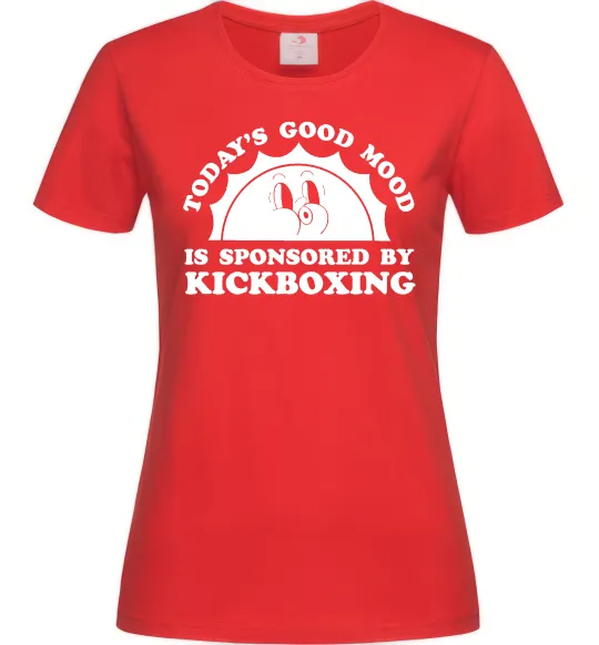 Женская футболка Kickboxing good mood Красный фото