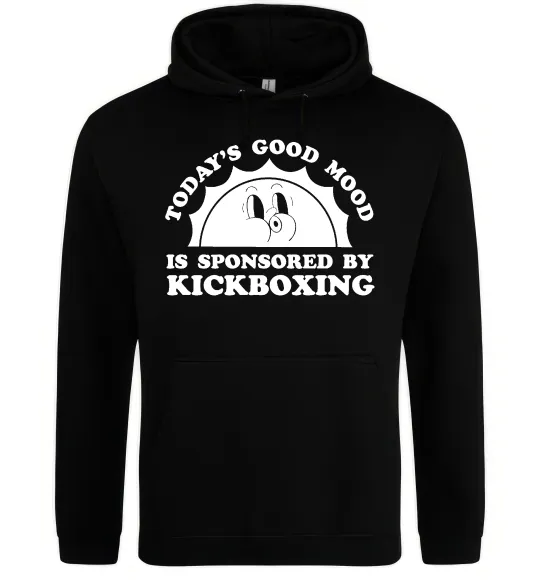 Мужская толстовка (худи) Kickboxing good mood Черный фото