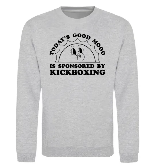 Свитшот Kickboxing good mood Серый меланж фото