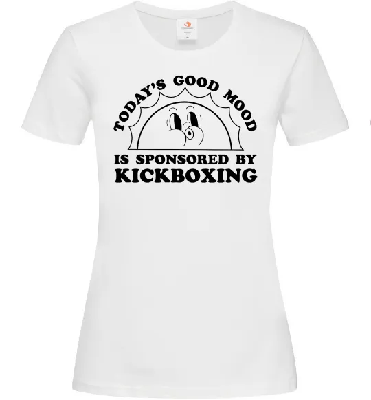 Женская футболка Kickboxing good mood Белый фото