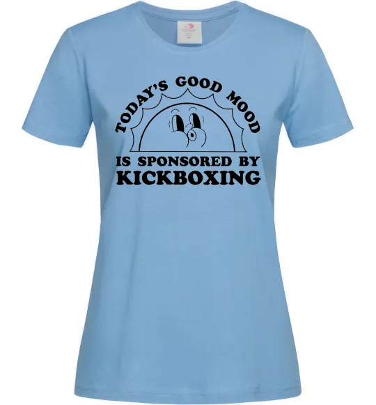 Женская футболка Kickboxing good mood Голубой фото