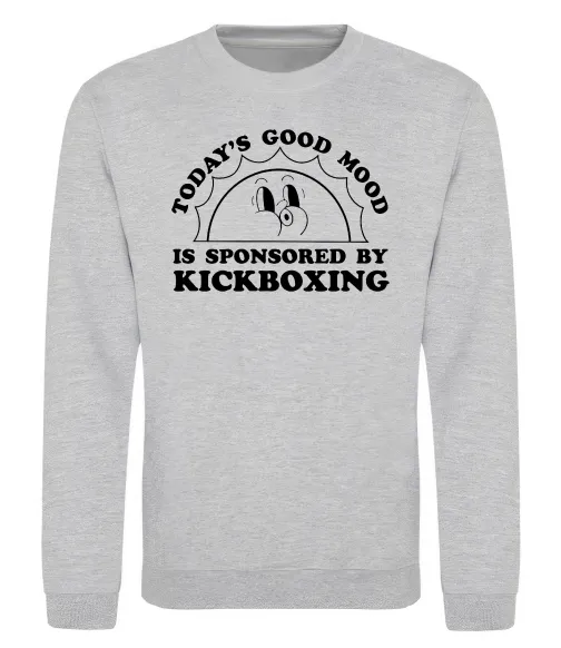 Свитшот Kickboxing good mood Серый меланж фото