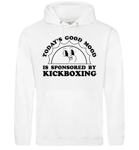 Женская толстовка (худи) Kickboxing good mood Белый фото