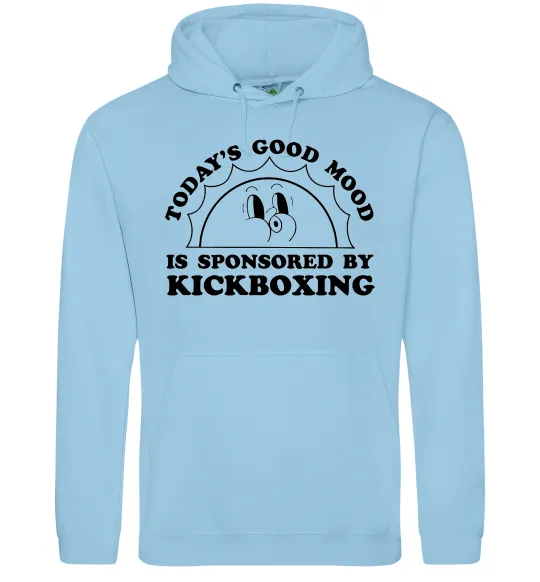 Женская толстовка (худи) Kickboxing good mood Голубой фото