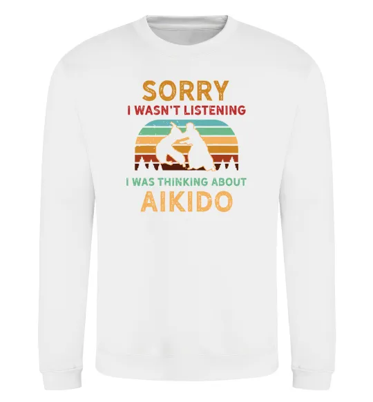 Світшот Thinking about aikido Білий фото