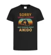 Дитяча футболка Thinking about aikido Чорний фото