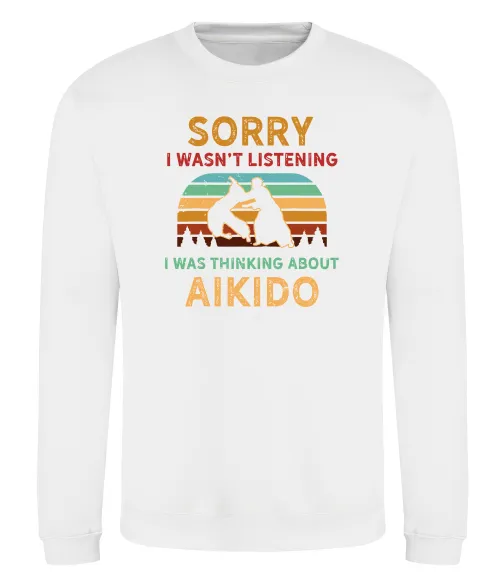 Свитшот Thinking about aikido Белый фото