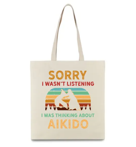 Эко-сумка Thinking about aikido Бежевый фото