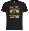 Мужская футболка Thinking about aikido Черный фото
