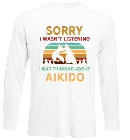 Лонгслив Thinking about aikido Белый фото