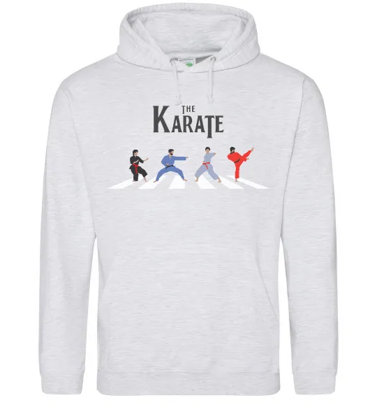 Женская толстовка (худи) The Karate Серый меланж фото