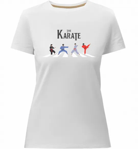 Женская премиум футболка The Karate Белый фото