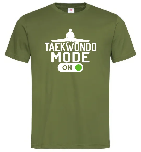 Мужская футболка Taekwondo mode on Оливковый фото