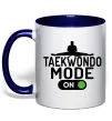 Чашка с цветной ручкой Taekwondo mode on Глубокий темно-синий фото