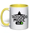 Чашка с цветной ручкой Taekwondo mode on Лимонный фото