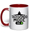 Чашка с цветной ручкой Taekwondo mode on Красный фото