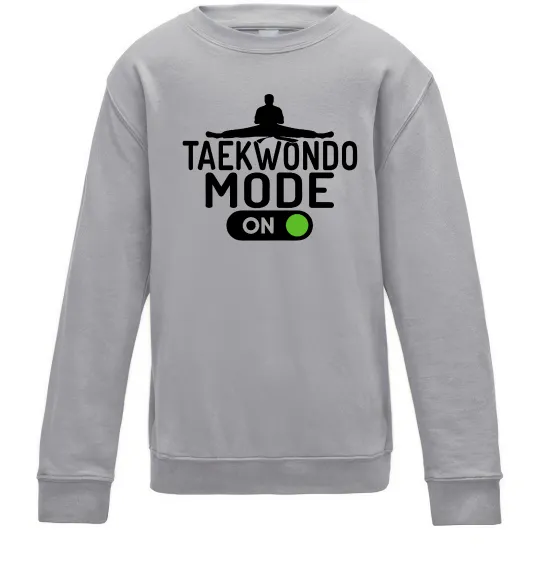 Детский Свитшот Taekwondo mode on Серый меланж фото