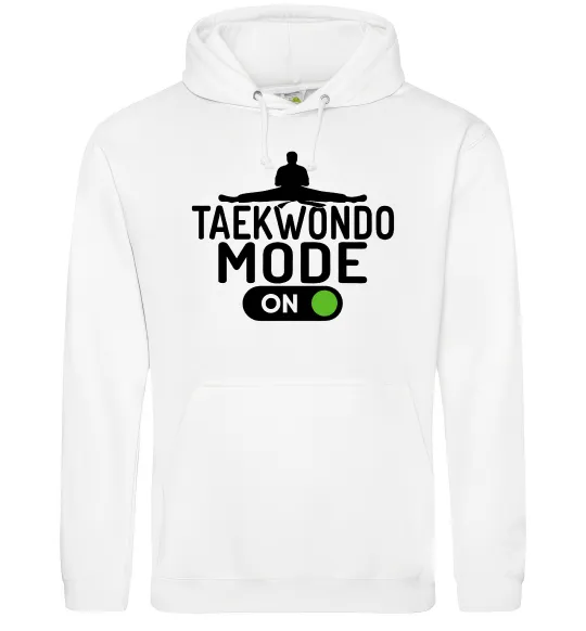 Мужская толстовка (худи) Taekwondo mode on Белый фото