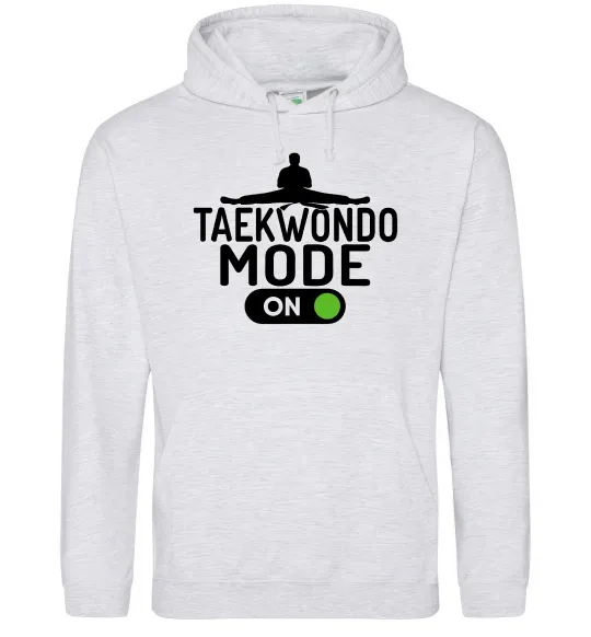 Женская толстовка (худи) Taekwondo mode on Серый меланж фото