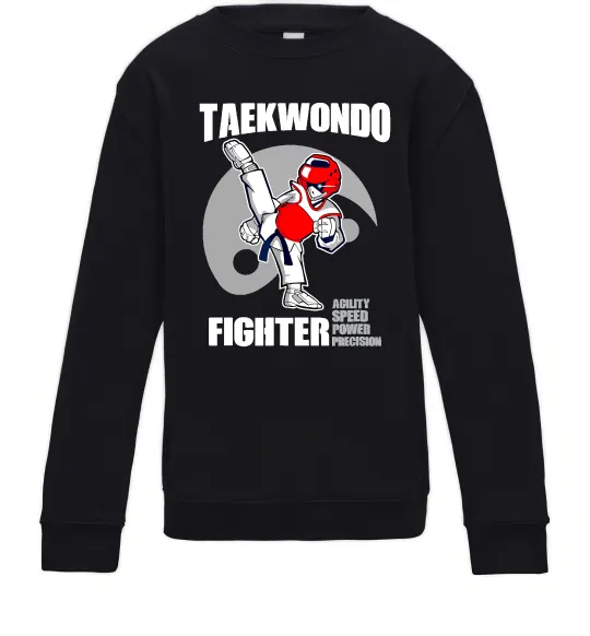 Детский Свитшот Taekwondo fighter Черный фото