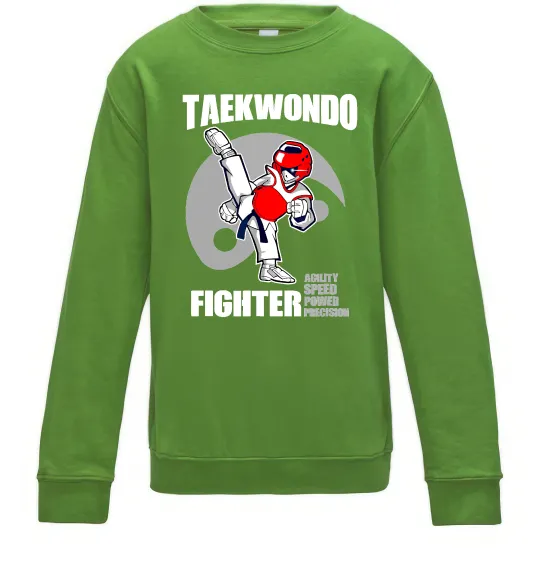 Детский Свитшот Taekwondo fighter Лаймовый фото