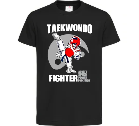 Детская футболка Taekwondo fighter Черный фото