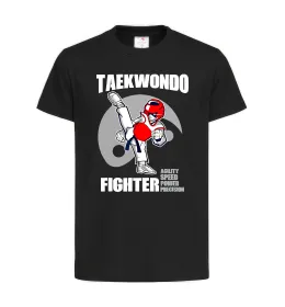 Детская футболка Taekwondo fighter Черный фото