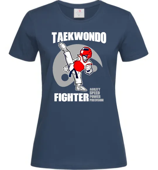 Женская футболка Taekwondo fighter Темно-синий фото