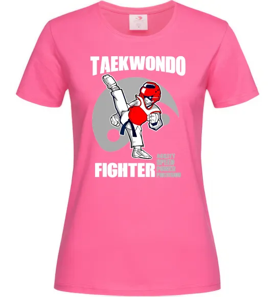 Женская футболка Taekwondo fighter Ярко-розовый фото