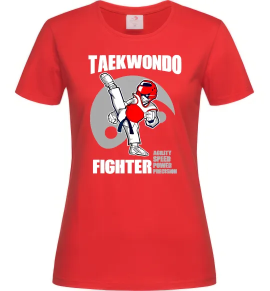 Женская футболка Taekwondo fighter Красный фото