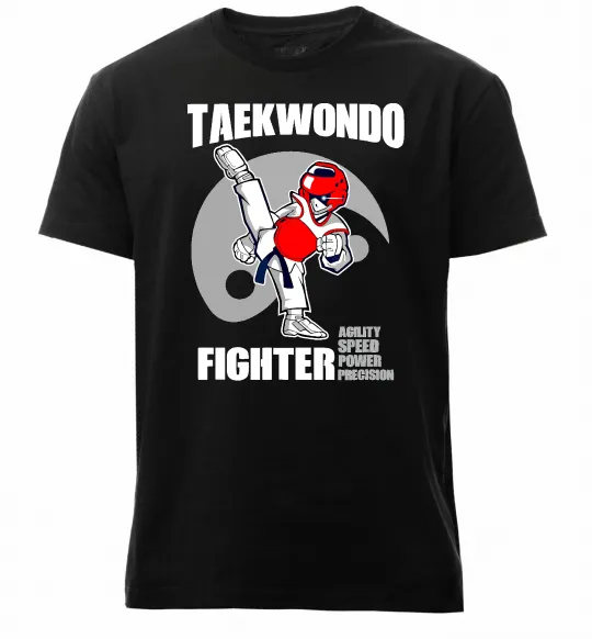 Мужская премиум футболка Taekwondo fighter Черный фото