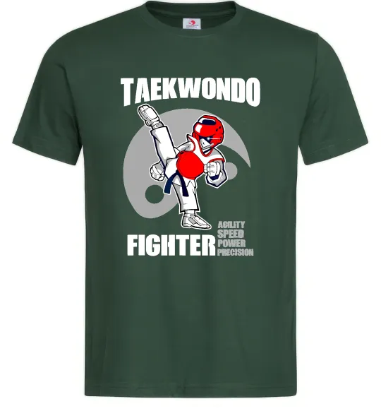 Мужская футболка Taekwondo fighter Темно-зеленый фото