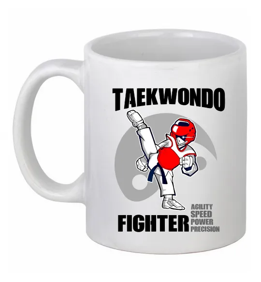 Чашка керамическая Taekwondo fighter Белый фото
