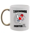 Чашка с цветной ручкой Taekwondo fighter Золото фото