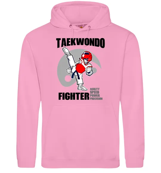 Мужская толстовка (худи) Taekwondo fighter Розовый фото