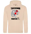 Мужская толстовка (худи) Taekwondo fighter Песочный фото