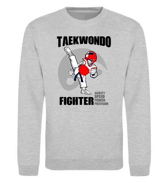 Свитшот Taekwondo fighter Серый меланж фото