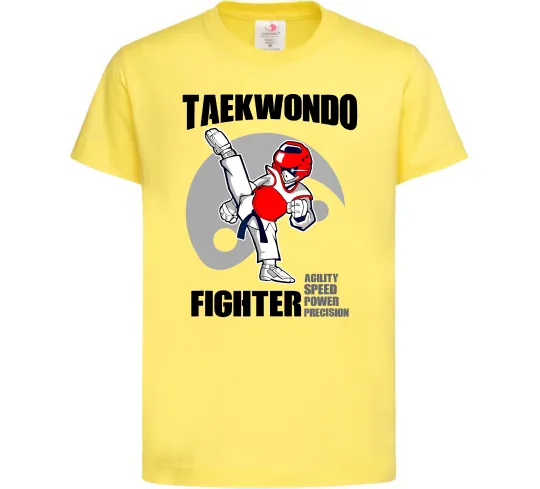 Детская футболка Taekwondo fighter Лимонный фото