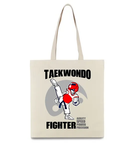 Эко-сумка Taekwondo fighter Бежевый фото