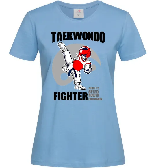 Женская футболка Taekwondo fighter Голубой фото