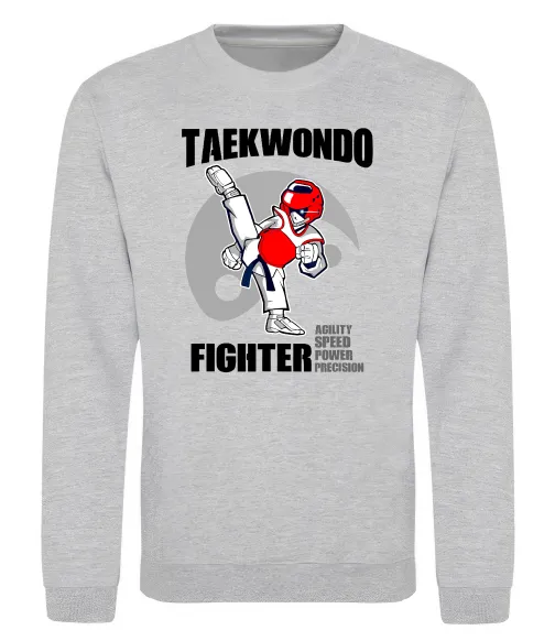 Свитшот Taekwondo fighter Серый меланж фото