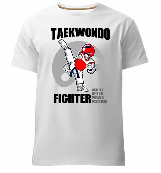 Мужская премиум футболка Taekwondo fighter Белый фото