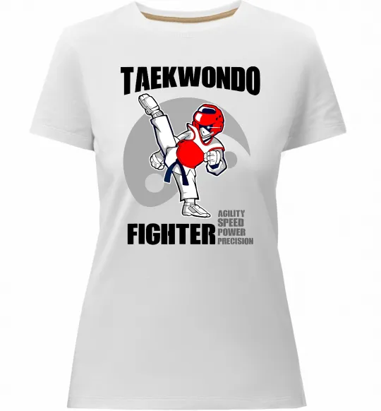 Женская премиум футболка Taekwondo fighter Белый фото