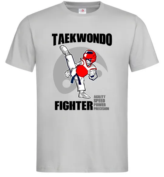 Мужская футболка Taekwondo fighter Серый фото