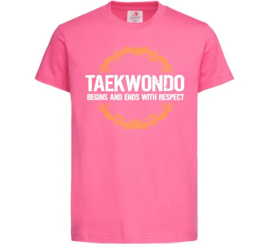 Детская футболка Taekwondo respect Ярко-розовый фото