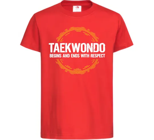 Детская футболка Taekwondo respect Красный фото