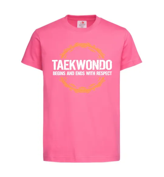 Детская футболка Taekwondo respect Ярко-розовый фото