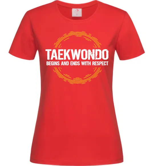 Женская футболка Taekwondo respect Красный фото