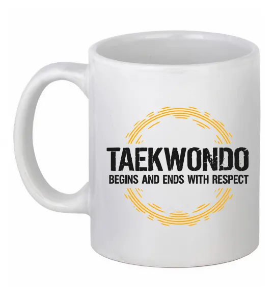 Чашка керамическая Taekwondo respect Белый фото